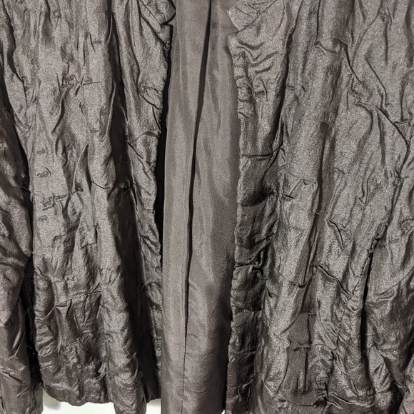 Eileen Fisher 100% Silk Taupe Silver Open Evening Jacket Medium 10/12 EUC - Picture 4 of 9